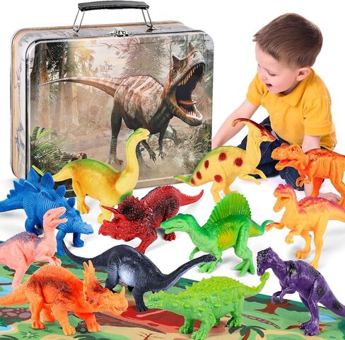 Dinosaur Toys for Kids 3-5 with Dino Storage Box, Dinosaur Figures Activity Play Mat, Jurassic Play Set for Boys and Girls, Perfect for Party Favors, Birthday & Christmas in Saudi Arabia