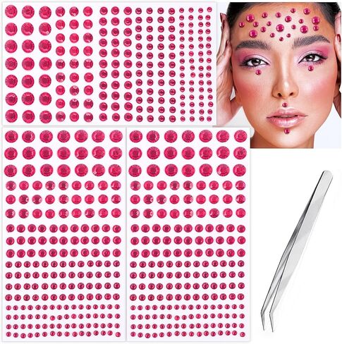 591pcs Face Gems Hair Gems Pearls, Self-Adhesive Face Jewels Eye Rhinestones 3/4/5/6/8 mm Face Gem Stick on, Halloween Makeup Gems Rave Accessories for Face Eyes Body Makeup (04.White Pearl) in Kuwait