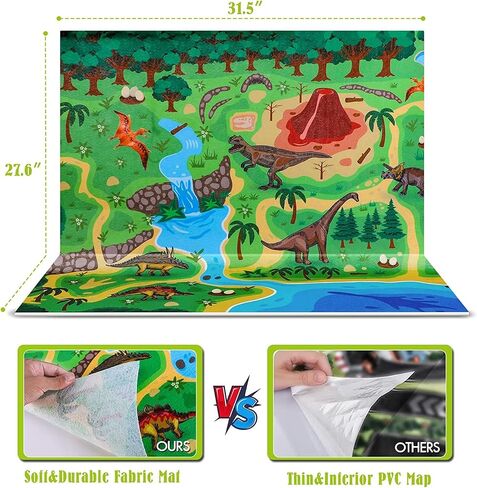 Dinosaur Toys for Kids 3-5 with Dino Storage Box, Dinosaur Figures Activity Play Mat, Jurassic Play Set for Boys and Girls, Perfect for Party Favors, Birthday & Christmas in Saudi Arabia