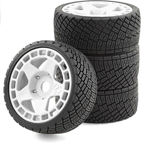1/8 1/7 RC على إطارات الطرق وعجلات سباق التجمع البلاستيكية الصلبة 17 مم إطارات TERING TERS OD 3.94 '' FOR 1: 8 1: 7 Street Drift Car Arrma Losi Kyosho GT2 W10 Tamiya HPI WR8 Hsp 4pcs (White) in Kuwait