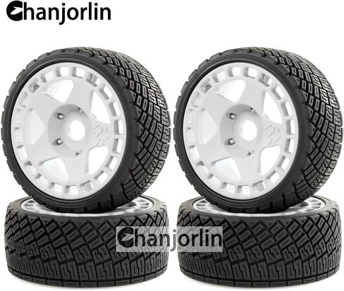 1/8 1/7 RC على إطارات الطرق وعجلات سباق التجمع البلاستيكية الصلبة 17 مم إطارات TERING TERS OD 3.94 '' FOR 1: 8 1: 7 Street Drift Car Arrma Losi Kyosho GT2 W10 Tamiya HPI WR8 Hsp 4pcs (White) in Kuwait