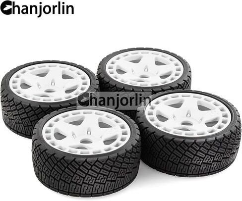 1/8 1/7 RC على إطارات الطرق وعجلات سباق التجمع البلاستيكية الصلبة 17 مم إطارات TERING TERS OD 3.94 '' FOR 1: 8 1: 7 Street Drift Car Arrma Losi Kyosho GT2 W10 Tamiya HPI WR8 Hsp 4pcs (White) in Kuwait