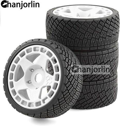 1/8 1/7 RC على إطارات الطرق وعجلات سباق التجمع البلاستيكية الصلبة 17 مم إطارات TERING TERS OD 3.94 '' FOR 1: 8 1: 7 Street Drift Car Arrma Losi Kyosho GT2 W10 Tamiya HPI WR8 Hsp 4pcs (White) in Kuwait