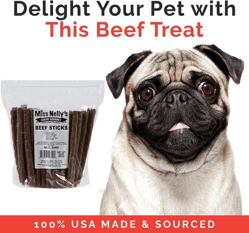 Miss Nelly's- All Natural Jerky Dog Treats Made in USA Only-Original Smoke House Recipe-Minimally Processed Soft Sticks Dog Jerky Treats-32 oz. Bags (32oz, Beef) in Saudi Arabia