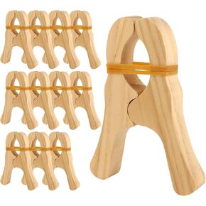 12 PCS مقاطع لعب خشبية ، Montessori & Waldorf Fort Kit Kit Clips Cilips Giant Wooden Handmade Fort Build