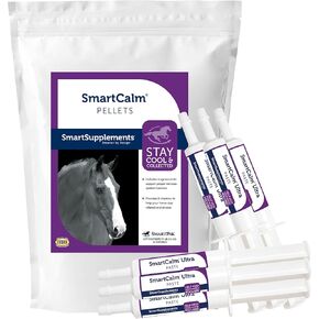 SmartPak Smartcalm Pelelets & SmartCalm Ultra Paste 6 Bundle ، ملحق هدايا الخيول | لا يوجد سكر أو أعشاب مضافة ، ملحق الخيول الغذائية