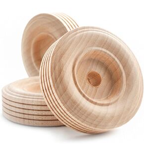 Pinehurst Crafts Treaded Wooden Toy Wheels, 2-1/2 Inch Diameter x 3/4-Inch Thick (3/8-Inch Hole), Pack of 8