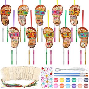 Colingmill 30 Pack Sunday School VBS chime chime kit make your your your dene scay chare with standal stand kit kit diy colorning wooden church for the gift room party favors favors