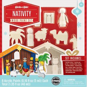 Works of Ahhh... Holiday Craft Set - Nativity Premium Wood Paint Kit