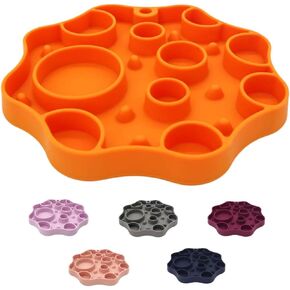 Non-Slip Slow Feeder Pet Bowl – Anti-Choking Feeding Bowl with Suction Cups for Dogs & Cats, Promotes Healthy Digestion (Orange, Bubble)