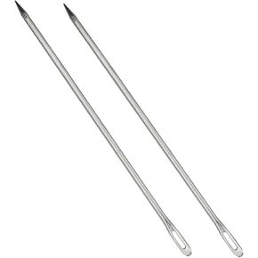 Xgng 2pcs 4inch الحياكة وخياطة إبرة يدوية إبرة إبرة كبيرة العين طويلة إبرة يدوية الخياطة تطريز تطريز