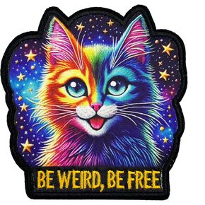 3.75" Be Weird Be Free Iron-on/Sew-on Patch, Funny Meme Patch for Clothing Jacket Backpack
