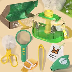 Kids Bug Catcher Kit - 10PCS Insect Catching Toys(Observation Box, Magnifying Glass, Butterfly Net & Binoculars) STEM Outdoor Nature Explore Tool Discover Educational Toy - Gift for Toddler Age 3-8