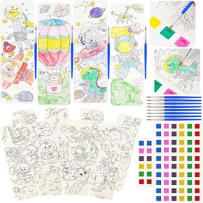 حفلات الرسم Vileafy تفضل للأطفال من 6 إلى 12 عامًا ، كتاب الرسم المائي Mini Pocket للألوان المائية للأطفال الصغار Goodie Bag Stuffers ، جوائز فئة ونشاط سفر (12 مساحة)
