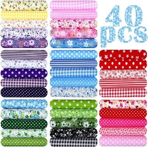 40 PCS 20 × 20 بوصة حزمة القطن حزمة مربعة خياطة اللحف المرقع متعدد الألوان حيوانات زهرية زهرة الحيوانات الرسوم المتحركة للملحقات المصنوعة يدويًا (نمط مشرق)