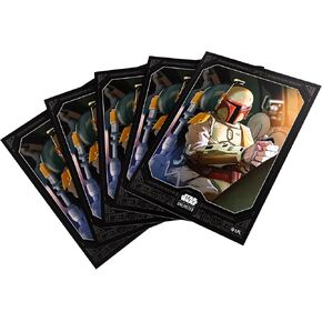 Star Wars Unlimited Boba Fett Artles - حزمة مرخصة رسميًا من 60 أكمامًا فنيًا وأكمامًا صافية واحدة ، وحجم محسّن لألعاب Star Wars Unlimited وغيرها من ألعاب TCG و LCG ، التي صنعتها GameGenic