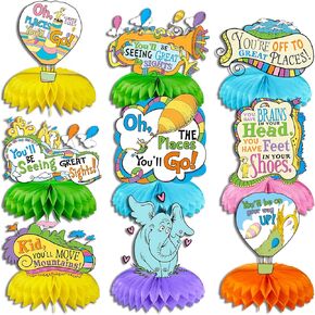 9pcs حفلة قرص العسل المركزية لإمدادات الحفلات ، لزخارف حزب استحمام الطفل المزدوج على الوجهين