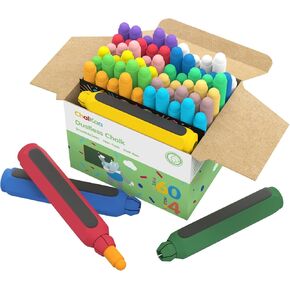 60pcs طباشير بدون غبار للأطفال ، طباشير الرصيف الملون الملون القابل للتلوين مع 4 حاملات ، رسائل صغار غير سامة رسم كتابة أداة طباشير الطباشير الطباشير الطباشير