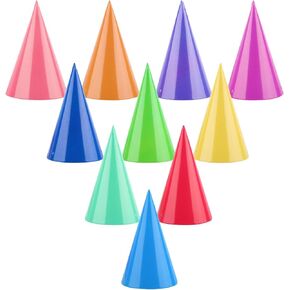 Hooqict 10 PCS Mini Birthday Party Hats Colorful Paper Cone Hats for Kids Pets Stuffed Animals Birthday Baby Shower Party Supplies, Assorted