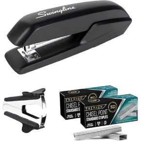 Stapler Heavy Duty - Staplers for Desk 20 Seater Office Stapler مع اثنين من المواد الغذائية PK ، مزيل Staple - Non Slip ، Staplers Free Med Metal Desktop Great for Office and Home Use