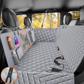 Dog Seat Cover for Car Back Seat, SUVs & Trucks - Zipper Design Seat Protector for Dogs w/Mesh Window & Waterproof – Resistant & Scratch-Proof – Pet Car Seat Cover Hammock