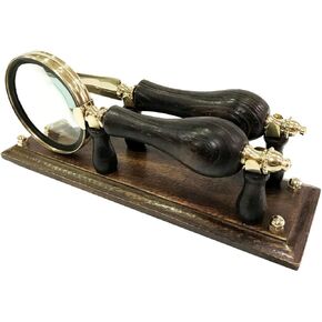 Decorative Brass Magnifying Glass & Letter Opener on Stand Desk Top Office Decor