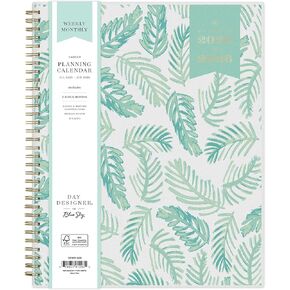 Blue Sky Day Designer 2025-2026 Weekly and Monthly Academic Year Planner Calendar, July 2025 - June 2026, 8.5" x 11", Flexible Cover, Laminated Tabs, Storage Pocket, Includes Stickers, Palms
