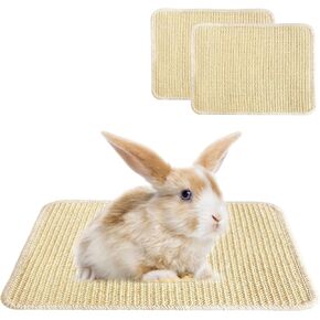 2pcs أرنب كبير خدش لوحة داخلية للأكل للألعاب ومخالب طحن مضغ ، حصيرة أرنب للأقفاص مقفات ، ألعاب الأرانب الملل ، وسادة خدش الأرنب الطبيعية ، حصيرة الأرنب ، 16x12