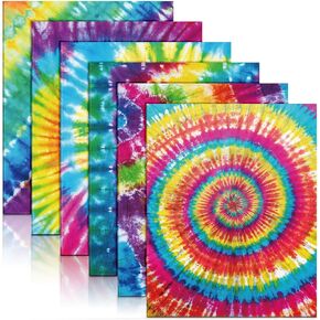 Outus 24 PCS TIE صبغ 2 مجلدات الجيب حجم الحرف المجلدات الزخرفية الملفات اللوازم المدرسية اللطيفة الشاقة مع 2 جيب للطلاب مدرسة مكتب الفصول الدراسية ، 12.2 × 9.3 بوصة
