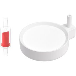 1.96 Inch Nano Air Stone - High Oxygen Diffuser for Aquariums, Plate Shape Bubbler with 1 Check Valve, Fish Tank Air Pump Accessories for Tanks (White,5 cm)