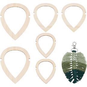 ph pandahall 3 أحجام أوراق macrame قطع القوالب 6pcs الخشب macrame إطار macrame الجدار معلقة teardorp macrame قال