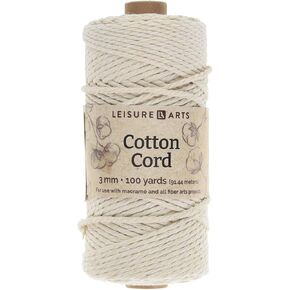 الأساسيات بواسطة الفنون الترفيهية Macrame Cotton Cord 3mm 100yd Natural ، الإمدادات ، الحبل القطن ، الغزل ، الحرف