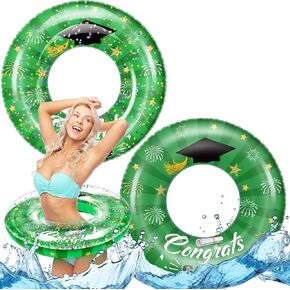 Shinyrelief 2 PCS التخرج خاتم السباحة 36 بوصة تخرج تجمع العائم تهنئة جراد سباحة أنبوب فئة من 2025 الحفلات تفضل بركة غراد خاتم عائم لزينة الحفلات الشاطئ