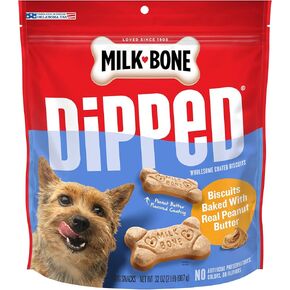 Milk-Bone Dipped Dog Biscuits Baked with Real Peanut Butter, 32 Ounces