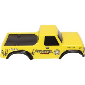 RC Body Shell Pe Cooling Slash Body Rc Crawler Body Pickup Truck Toy, PE Material Wheelbase 125mm Lifelike Cool Impact Resistant RC Car Body 1:24 (Yellow)