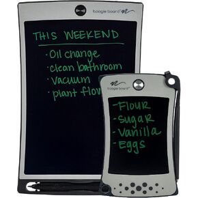Boogie Board Jot Starter Kit مع جهاز لوحي للكتابة القابل لإعادة الاستخدام (8.5 بوصة) وجيب المفكرة (4.5 بوصة) ، القمر الرمادي