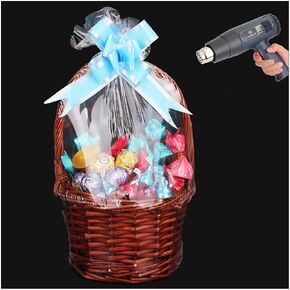AOUKAR Shrink Wrap Bags for Gift Baskets 36Pcs 14x18 Inches Chear PVC Heat Shrink Bags Cellophane Wrap for Packaging Large Bags for Easter, Holiday, Birthday, and Any Occasion