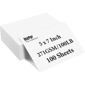 100 Sheets White Cardstock 8.5" x 11", 100lb/271gsm Card Stock, Thick Certificate Paper, Heavy Printing Paper for Resume, Printer, Scrapbooks, Art, Crafts, Business Cards,Invitations