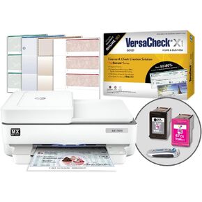 VersaCheck HP Envy 6455 MXE MICR Printer X1 Gold Printing Software Bundle, White