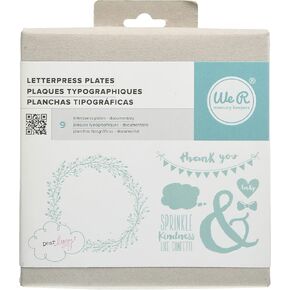 We R Memory Keepers 0633356626954 Printing Plate Letter Press-Documentary Set (9 Pieces)