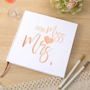 Bridal Shower Guest Book Bachelorette Party Scrapbook Letters to the Bride Scrapbook مع 2 أقلامًا 8.7 "ألبوم زوار زوارق مع 144 صفحة