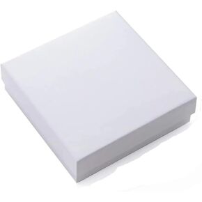 Beadaholique White Cardboard Square Jewelry Boxes With Swirls 3.5 x 3.5 x 1 Inches (16)