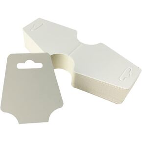 100 Pcs Kraft Paper Necklace Cards Bracelet Display Cards Key Ring Packaging Cards Keychain Display Cards Jewelry Hanging Cards Necklace Holder Cards White