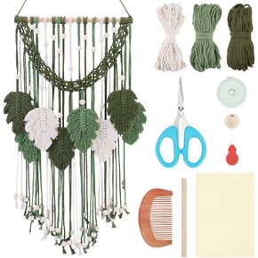 Origach DIY MACRAME MONSTERA WALL HALGING KIT للبالغين المبتدئين ، وأوراق MACRAME سهلة جدار معلقة مع تعليمات TAPESTRY BOHO MACRAME لديكور غرفة المعيش