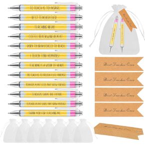 Denylo pro 24 Sets Teacher Appreciation Gifts Include Bulk Inspirational Glitter Teacher Ballpoint Pens with Thank You Gift Tags and Organza Bags for Teacher