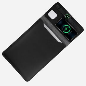 5 in 1 Laptop Sleeve with Wireless Charging12-14, Charge 3 Devices at Once, PU Leather Laptop Bag with Pocket (Black)