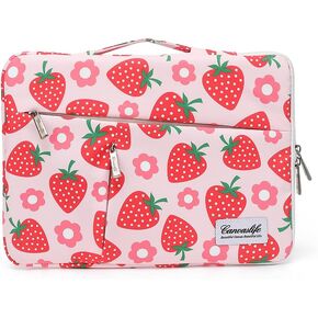 canvaslife 360° Protected Waterproof Laptop Sleeve Suitcase Bag with 3 Pockets, Laptop Bag with handling and Luggage Strap (Garden Rose, 15 inch-15.6 inch)