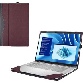 Laptop Cover Case for Dell Latitude 7455/7450/7440 14 inch[not Compatible with Any Other Model] .2-in-1 PU Leather Detachable Notebook Sleeve Computer Bag Protective (Wine red)