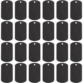 benecreat 100pcs ختم الألومنيوم الفراغات ، مستطيل ختم علامة فارغة علامة الكلب الأسود العلامة الليزر العلامات المحفورة لسوار القلادة ، سلاسل المفاتيح DIY ، علامات الحيوانات الأليفة ، 2x1 "