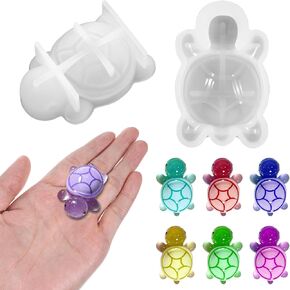 2pcs mini turtle silicone mould ، epoxy epoxy epoxy 3d epoxy molds for diy craft custer sea turtle mould for micro dollhous